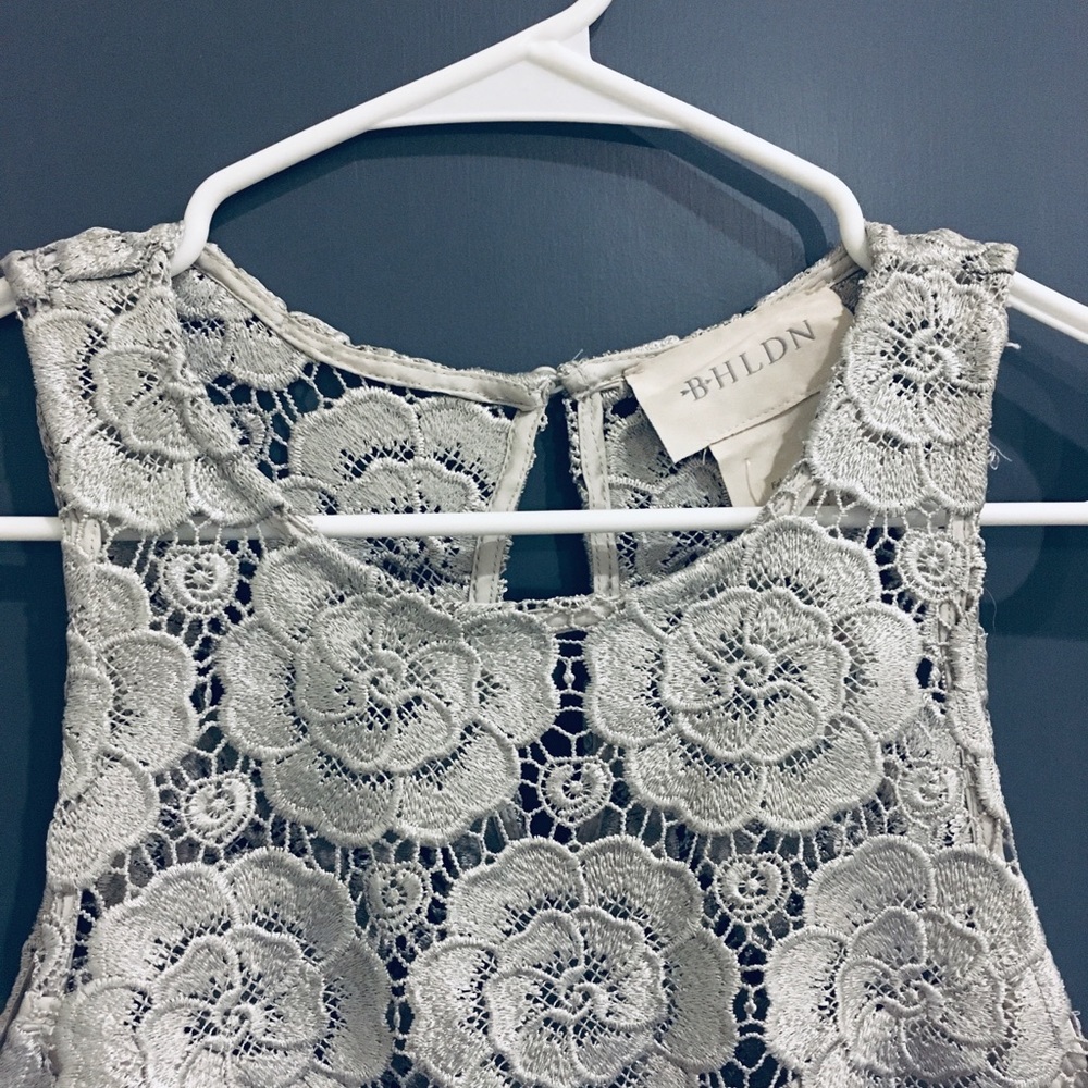NWT BHLDN Metallic Silver Emmeline Dress from Anthropologie - Picture 8 of 8
